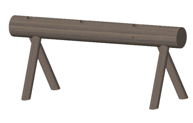 Mueble autoportante en madera maciza -63”