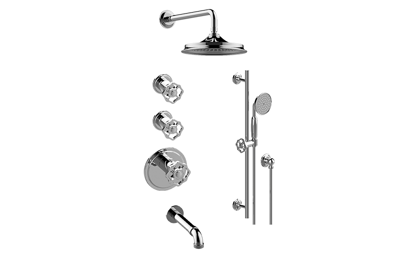 Vintage M-Series Thermostatic Shower System - Tub and Shower with Handshower